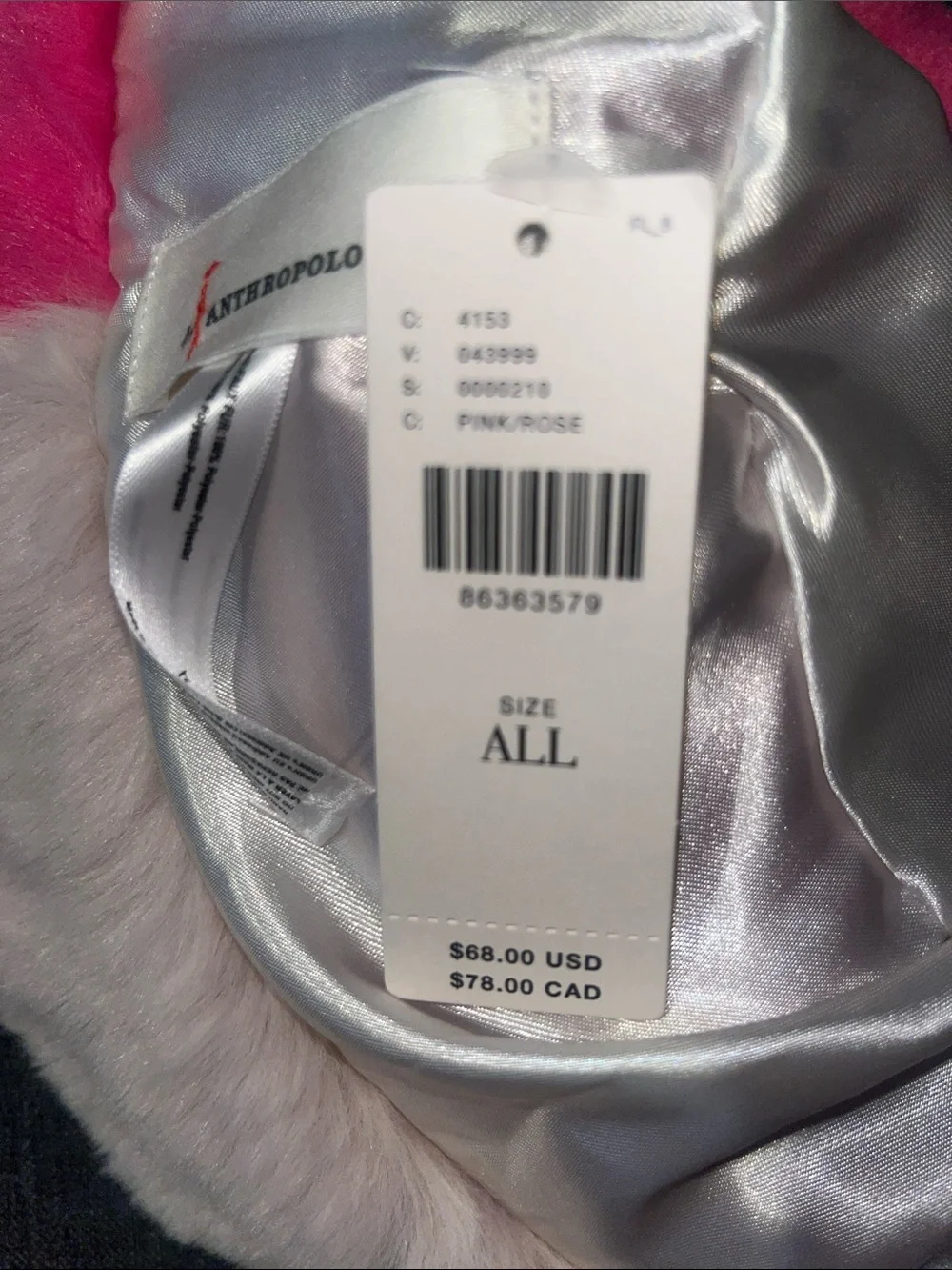 Anthropologie Colorblock Faux Fur Hat